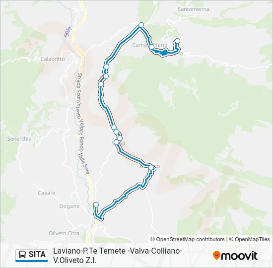 Percorso linea bus SITA