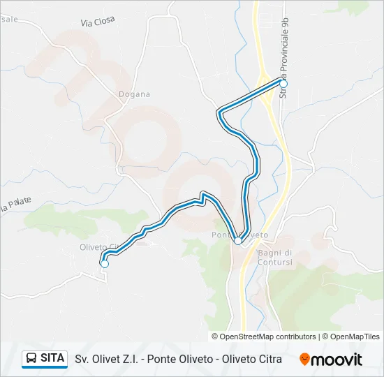 Percorso linea bus SITA