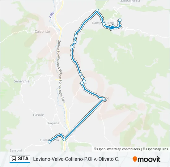 Percorso linea bus SITA