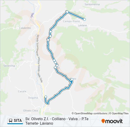 Percorso linea bus SITA