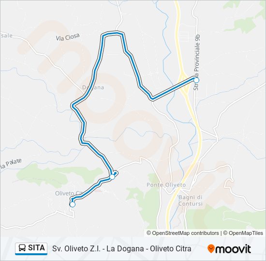 Percorso linea bus SITA