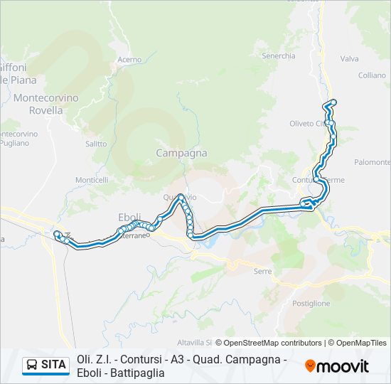 Percorso linea bus SITA