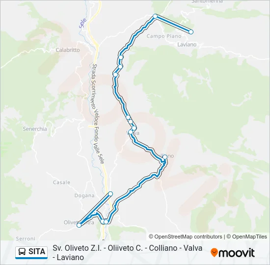 Percorso linea bus SITA