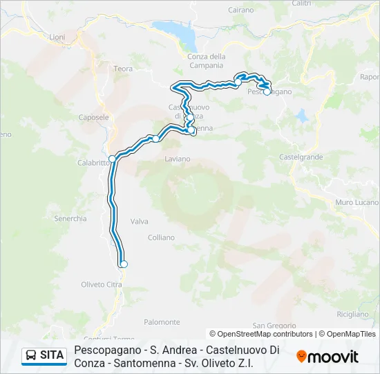 Percorso linea bus SITA