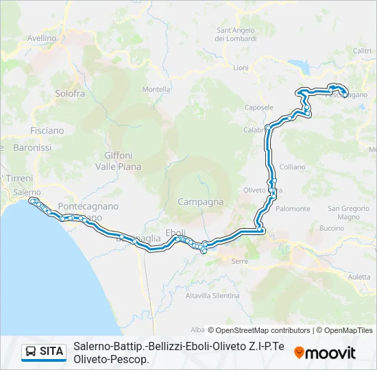 Percorso linea bus SITA