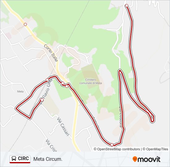 Percorso linea bus CIRC