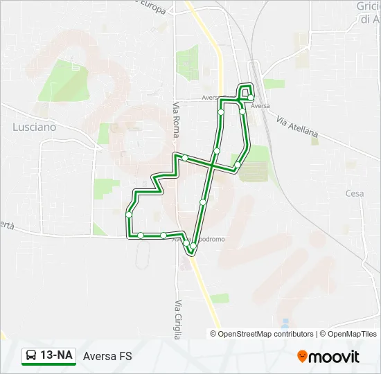 13-NA Bus Line Map
