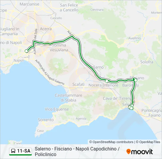 11-SA Bus Line Map