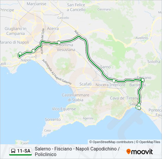 11-SA Bus Line Map
