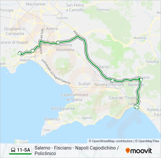 11-SA Bus Line Map