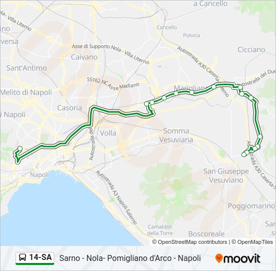 14-SA Bus Line Map