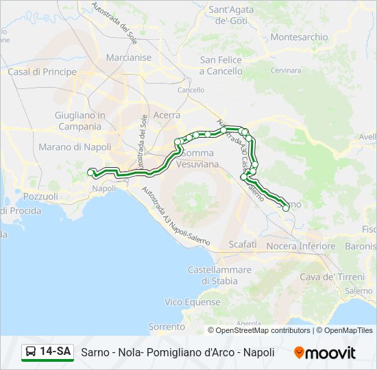 14-SA Bus Line Map