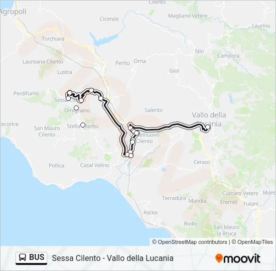 Mappa della linea BUS