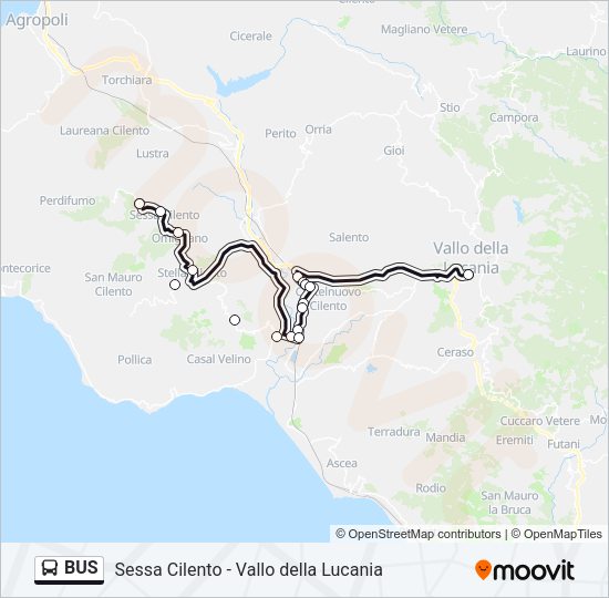 Mappa della linea BUS