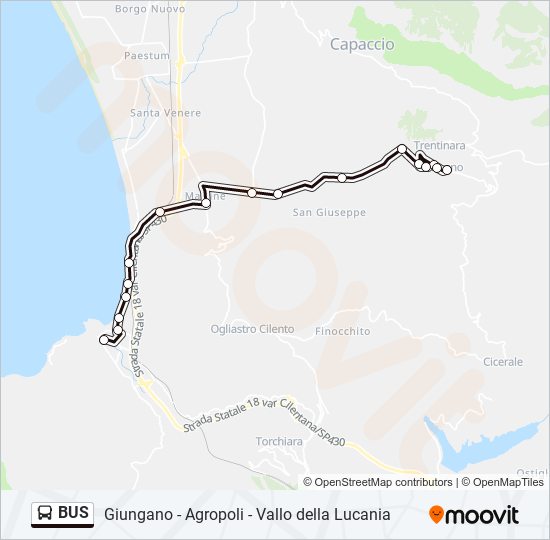 Mappa della linea BUS