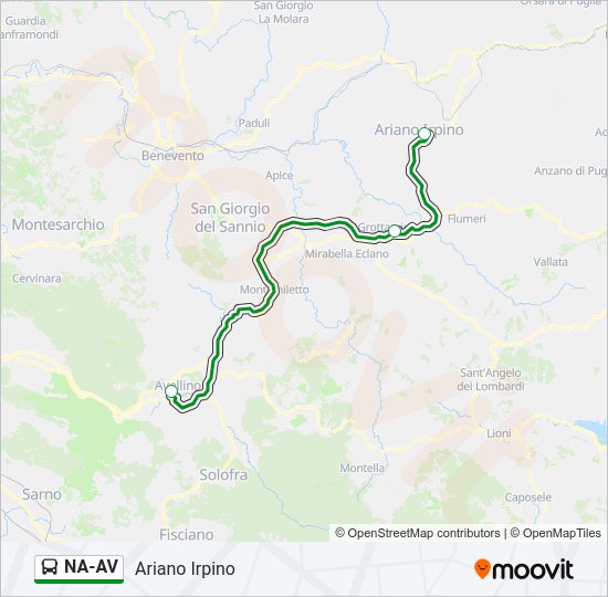 Percorso linea bus NA-AV