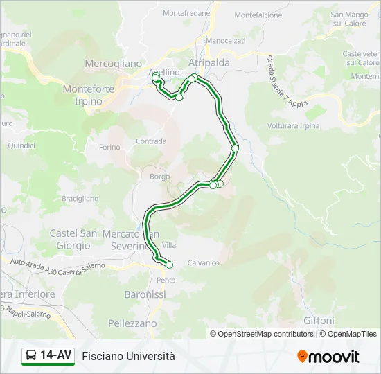 14-AV Bus Line Map