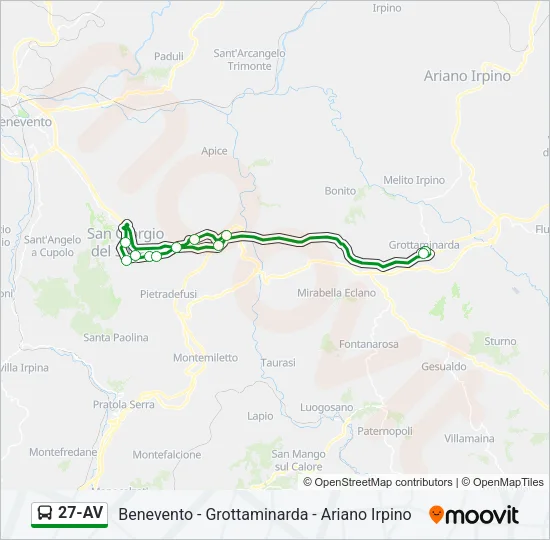 27-AV Bus Line Map