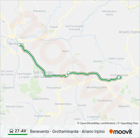 27-AV Bus Line Map