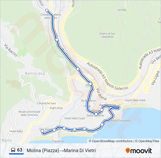 63 Bus Line Map