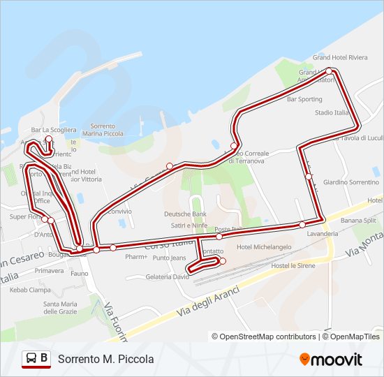 B Route: Schedules, Stops & Maps - Sorrento M. Piccola (Updated)