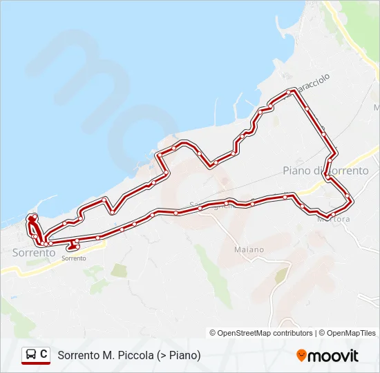 Percorso linea bus C
