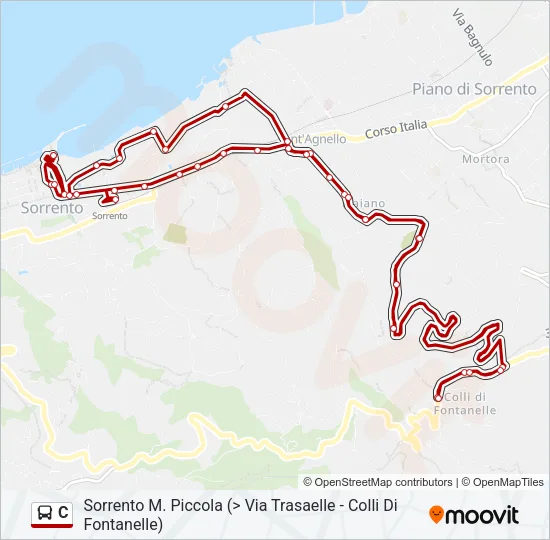 Percorso linea bus C