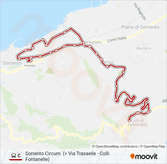 Percorso linea bus C