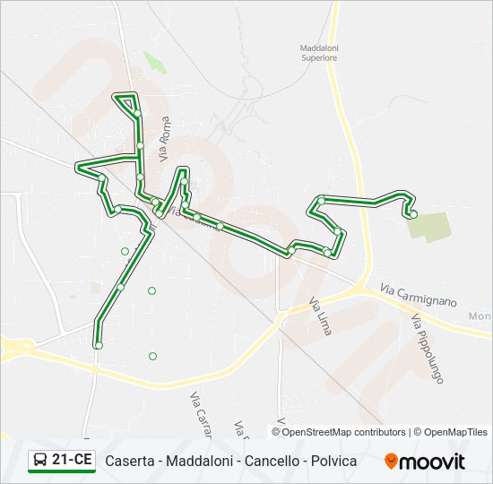 Percorso linea bus 21-CE