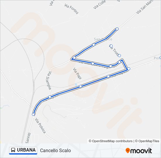 Percorso linea bus URBANA