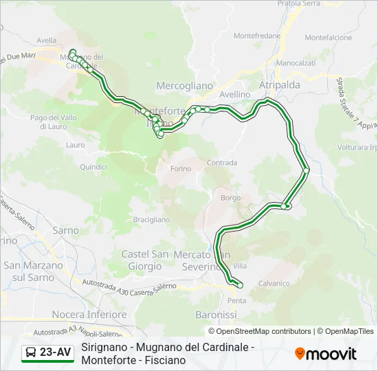 23-AV Bus Line Map