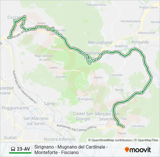 23-AV Bus Line Map