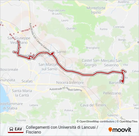 EAV Bus Line Map