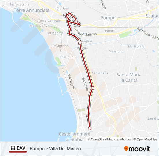 Percorso linea bus EAV