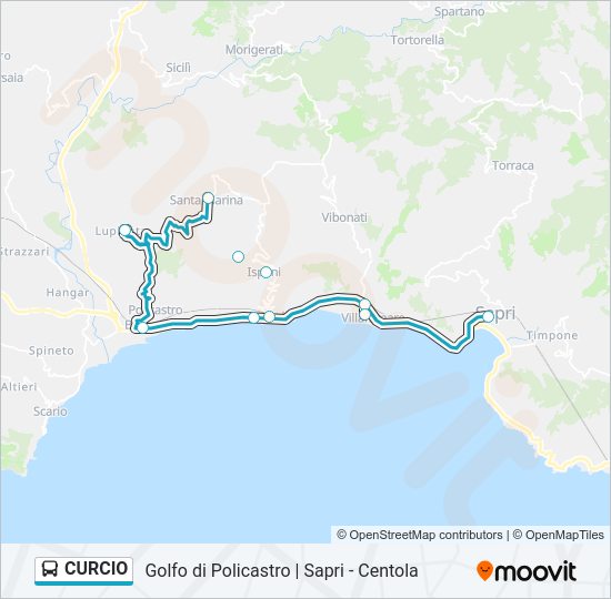 Percorso linea bus CURCIO