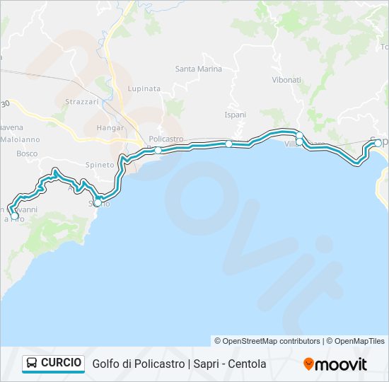 Percorso linea bus CURCIO