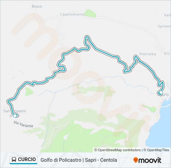 Percorso linea bus CURCIO