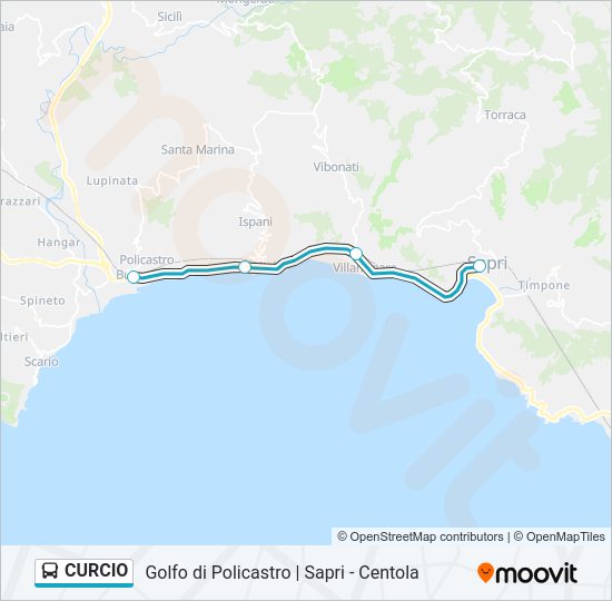 Percorso linea bus CURCIO