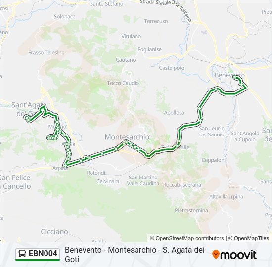 Percorso linea bus EBN004