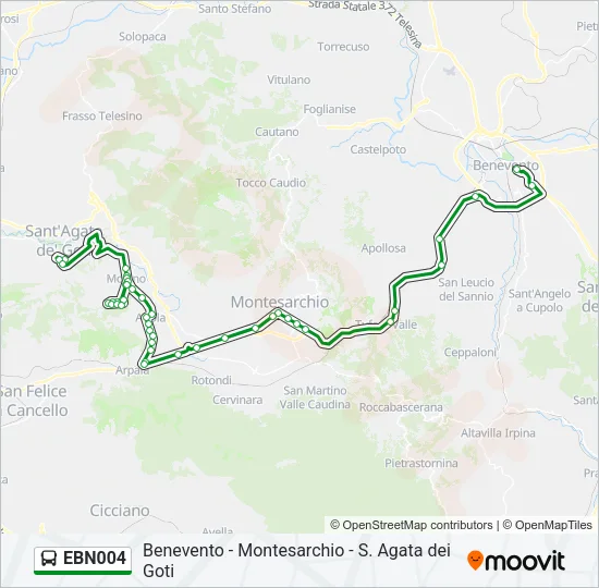 Percorso linea bus EBN004
