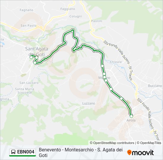 Percorso linea bus EBN004