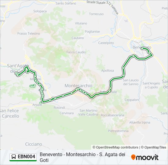 Percorso linea bus EBN004