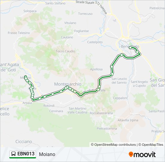 Percorso linea bus EBN013