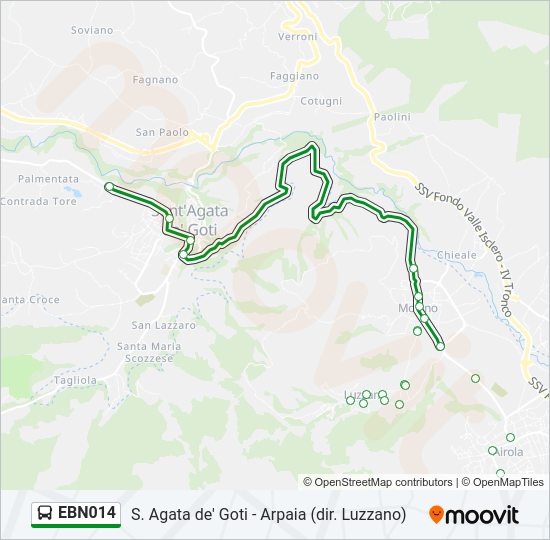 Percorso linea bus EBN014