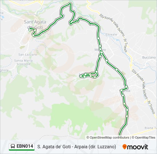Percorso linea bus EBN014