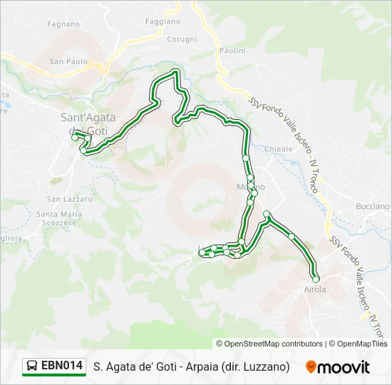 Percorso linea bus EBN014