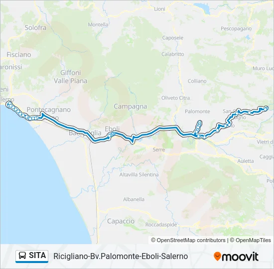 Percorso linea bus SITA