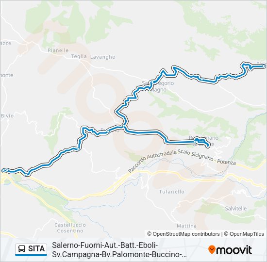 Percorso linea bus SITA