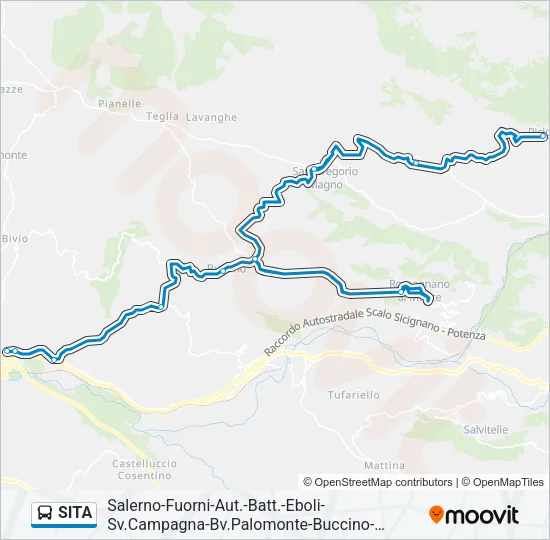 Percorso linea bus SITA