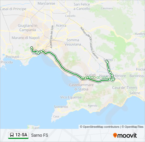 12-SA Bus Line Map
